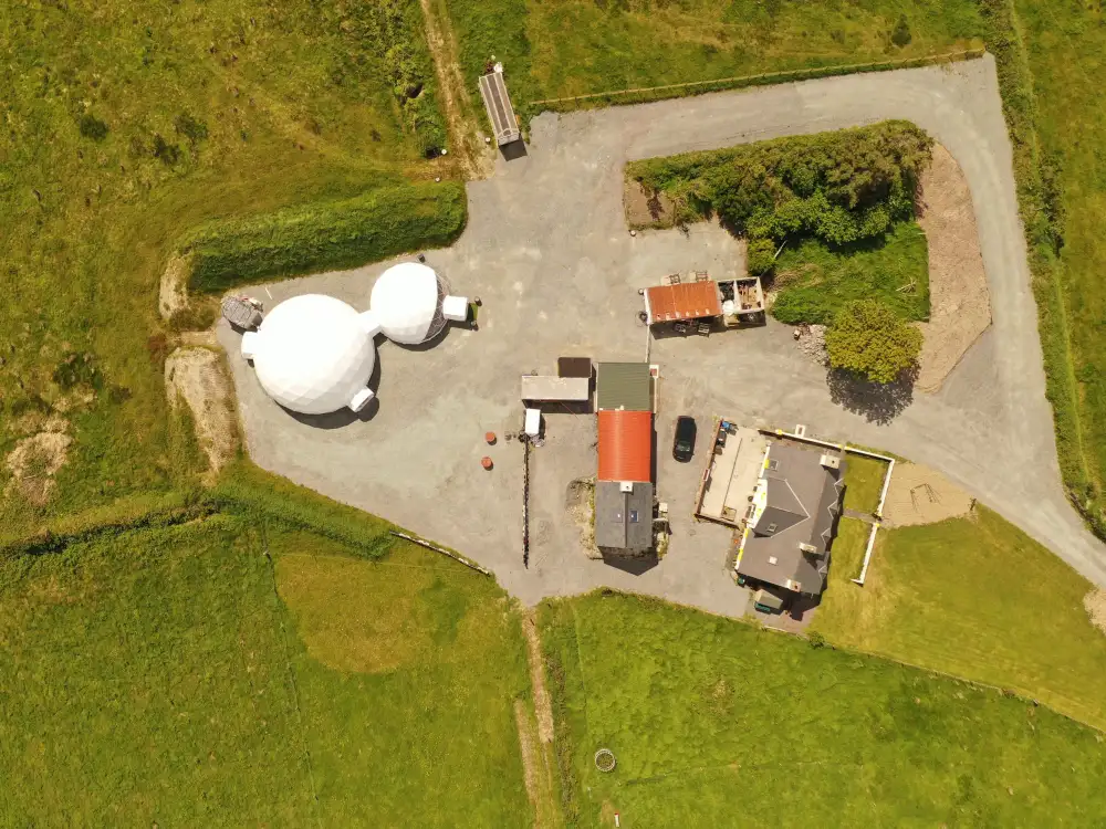 Arial view of Portmagee Domes