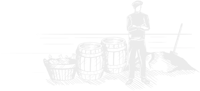 Man Standing With Casks